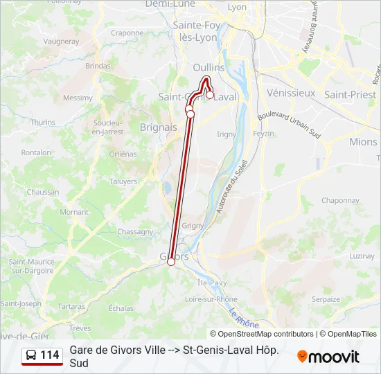 114 Bus Line Map