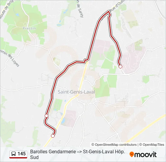 145 Bus Line Map