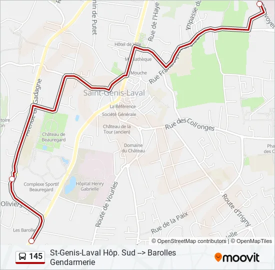 145 Bus Line Map