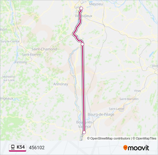 K54 train Line Map