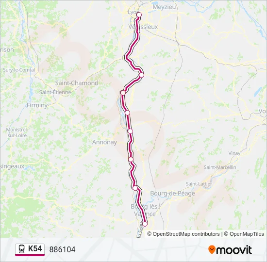 K54 Train Line Map