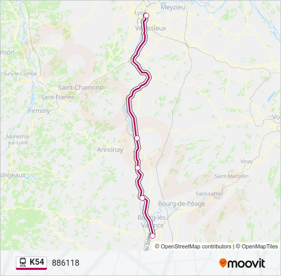K54 Train Line Map