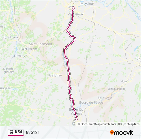 K54 Train Line Map