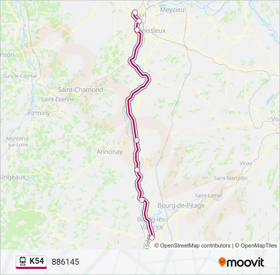 K54 Train Line Map