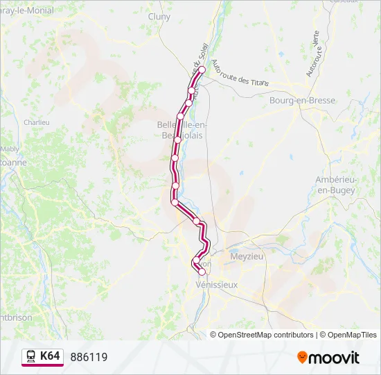 K64 Train Line Map
