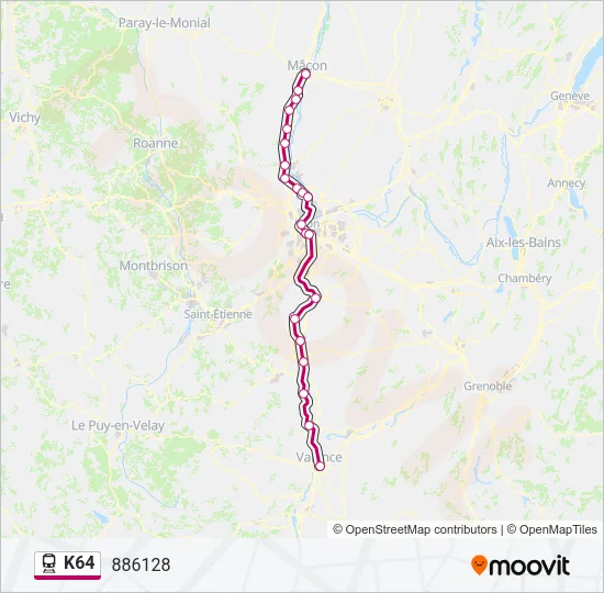 K64 Train Line Map