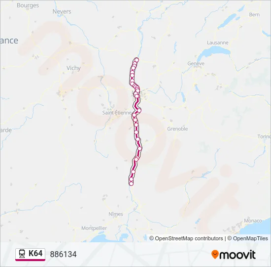 K64 Train Line Map