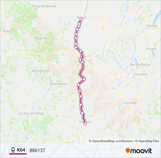 K64 train Line Map