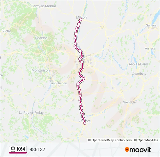 K64 Train Line Map