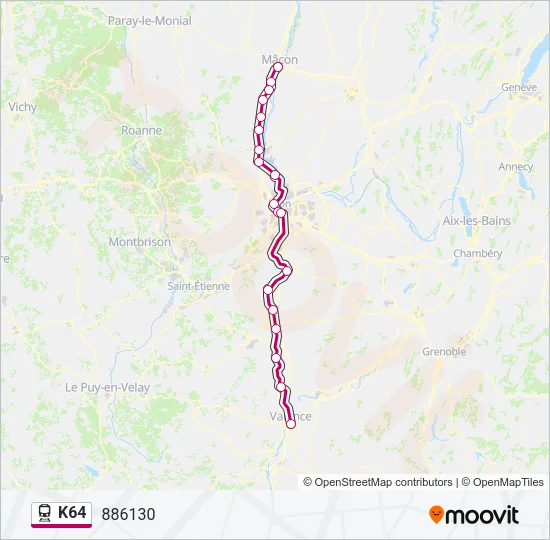 K64 Train Line Map