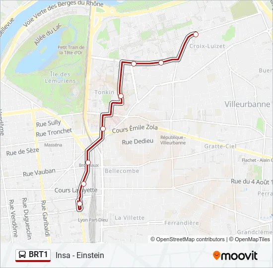 BRT1 Bus Line Map
