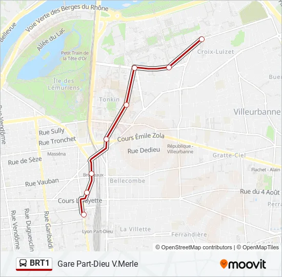 BRT1 Bus Line Map