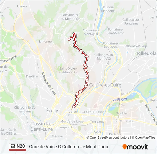 N20 Bus Line Map