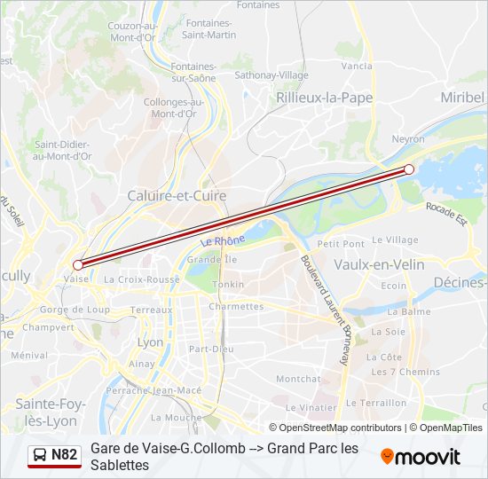 N82 bus Line Map