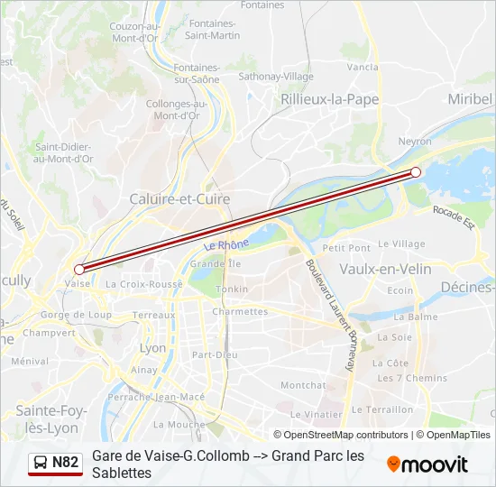 N82 Bus Line Map