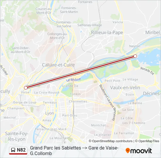 N82 Bus Line Map