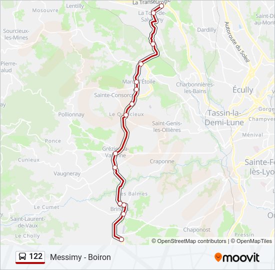 122 bus Line Map