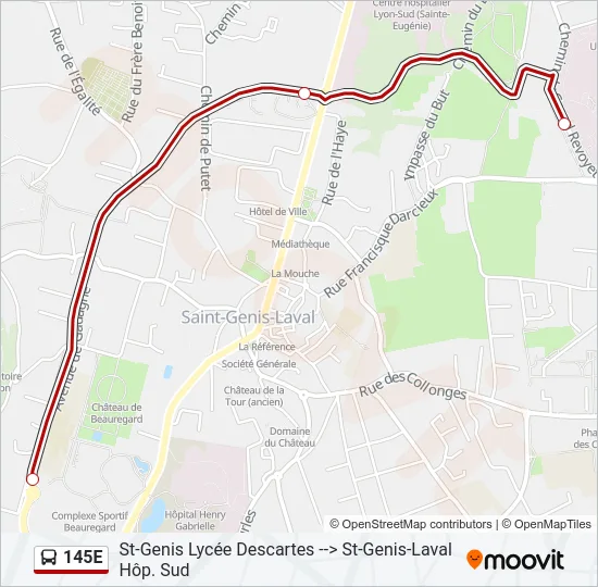 145E Bus Line Map