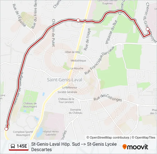 145E Bus Line Map