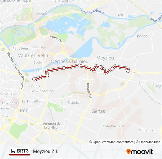 BRT3 Bus Line Map