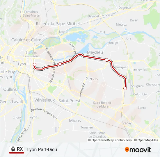 RX Light Rail Line Map