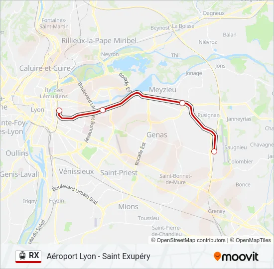 RX Light Rail Line Map
