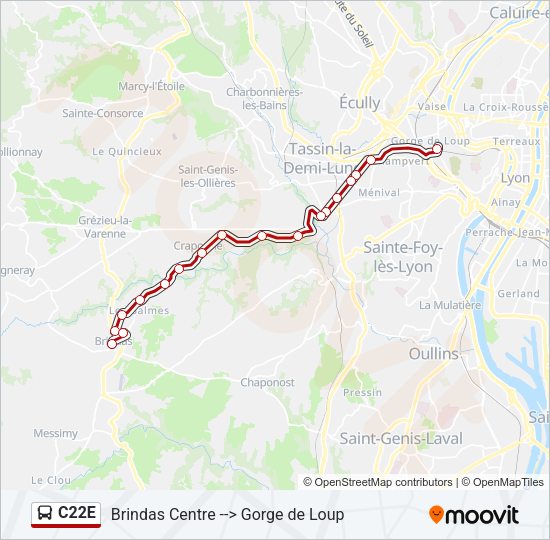 C22E Bus Line Map