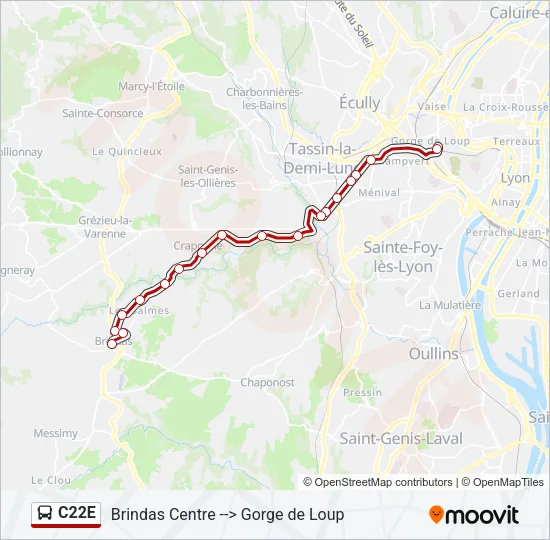 C22E Bus Line Map