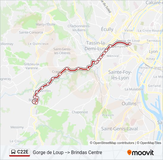 C22E Bus Line Map