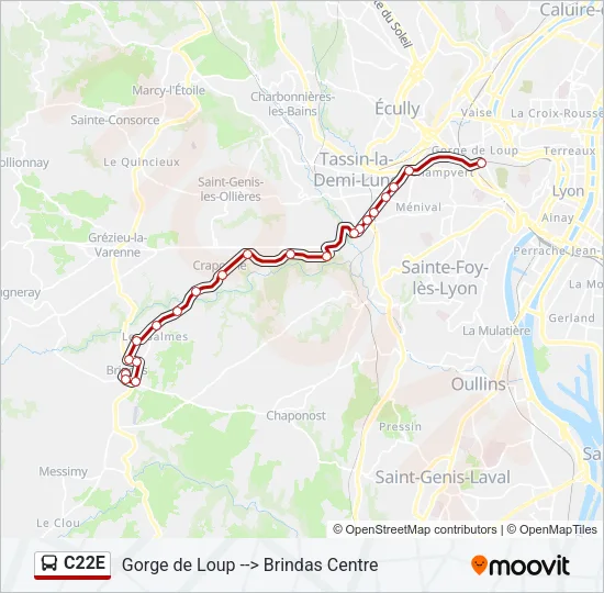 C22E Bus Line Map