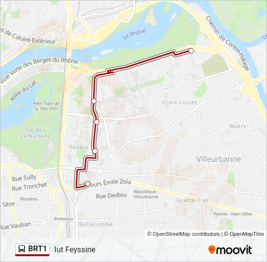 BRT1 Bus Line Map