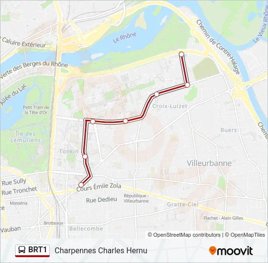 BRT1 Bus Line Map