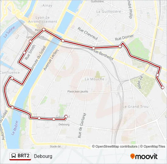 BRT2 Bus Line Map
