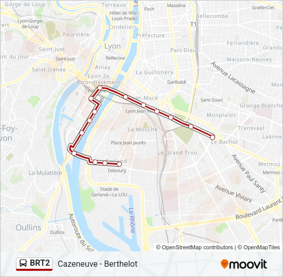 BRT2 Bus Line Map