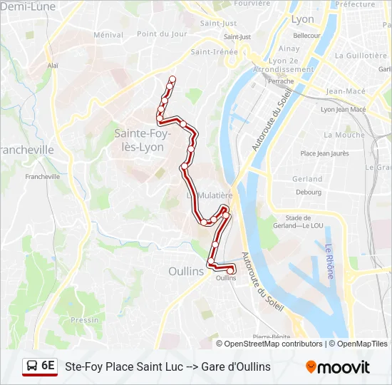 6E Bus Line Map