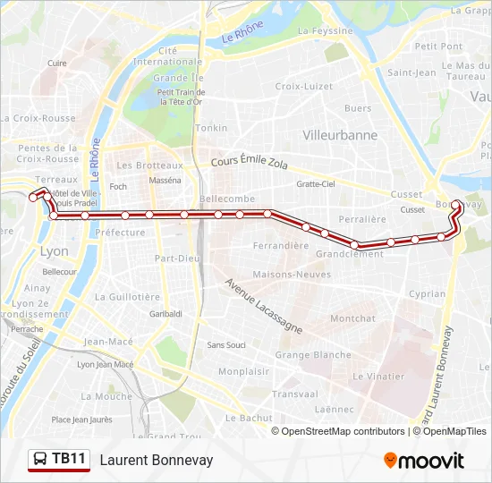 TB11 Bus Line Map