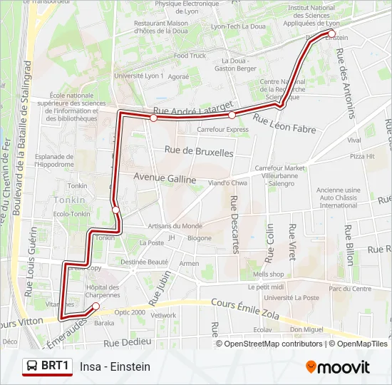 BRT1 Bus Line Map