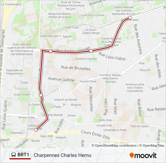 BRT1 Bus Line Map