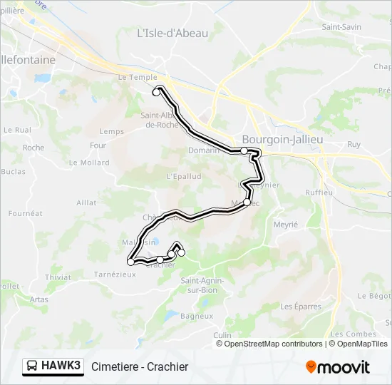 HAWK3 Bus Line Map