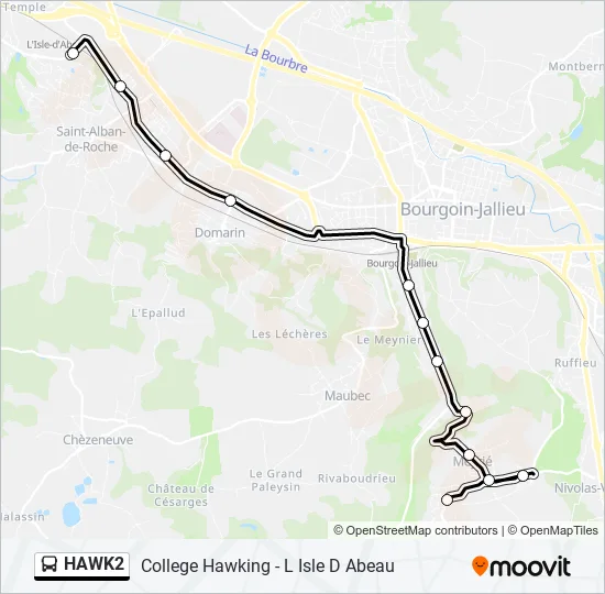 HAWK2 Bus Line Map