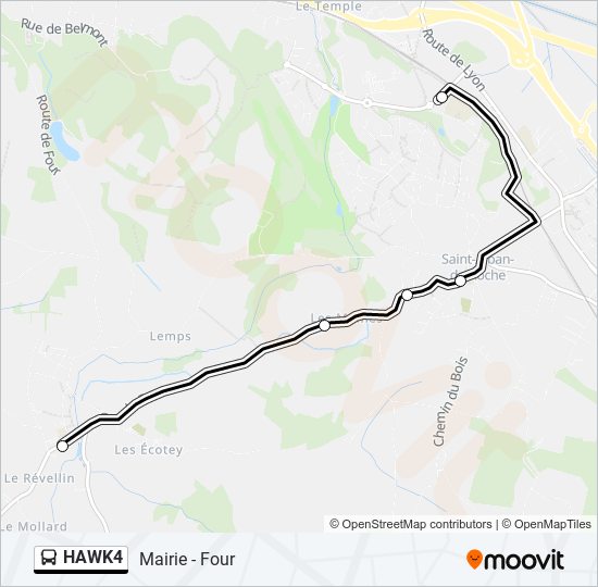 HAWK4 Bus Line Map