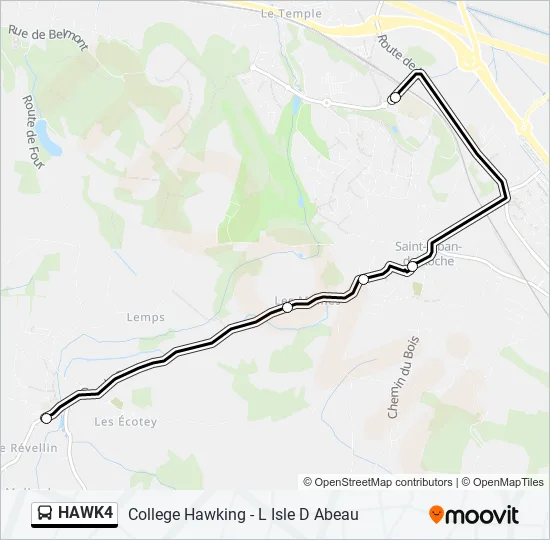 HAWK4 Bus Line Map