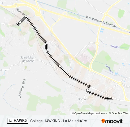 HAWK5 Bus Line Map