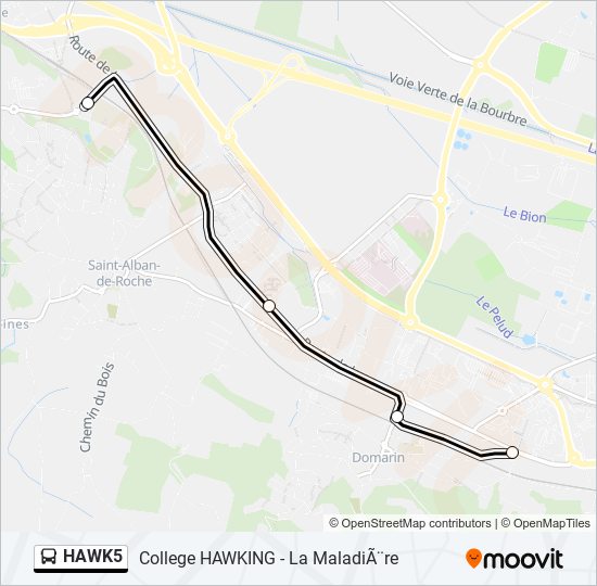 HAWK5 bus Line Map