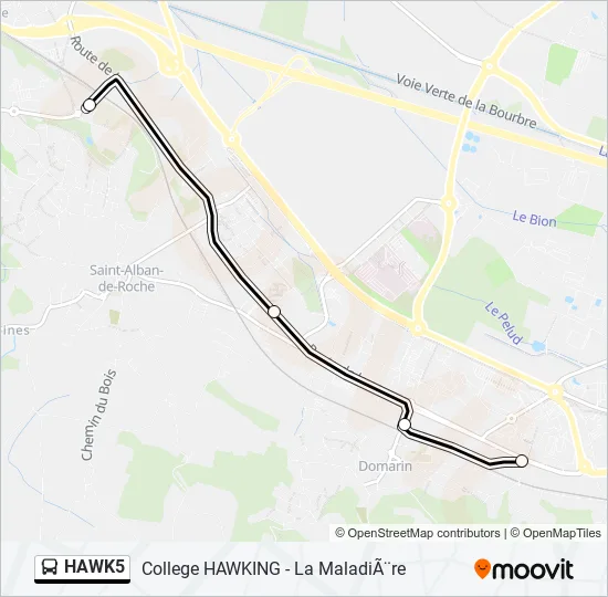 HAWK5 Bus Line Map