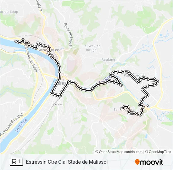 1 Bus Line Map