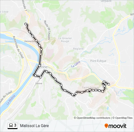 3 Bus Line Map