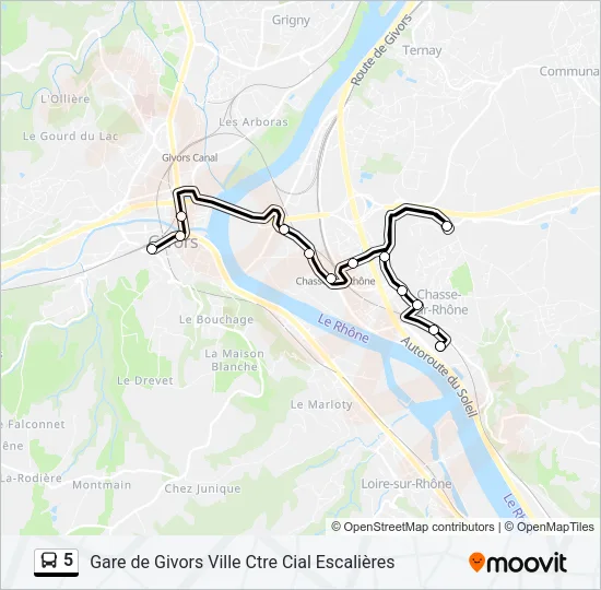 5 Bus Line Map
