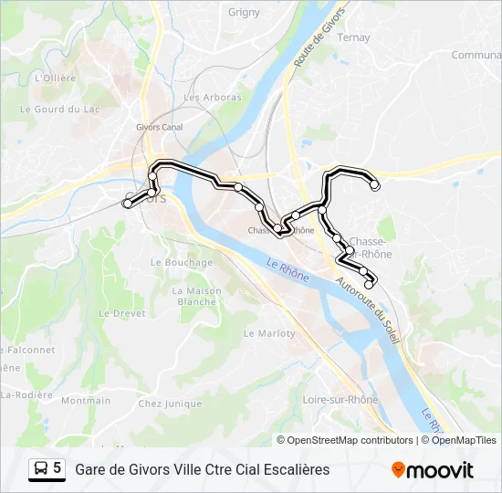5 Bus Line Map