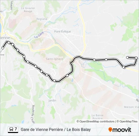 Plan de la ligne 7 de bus